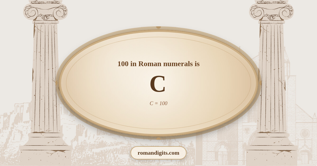 100 in Roman notation - C