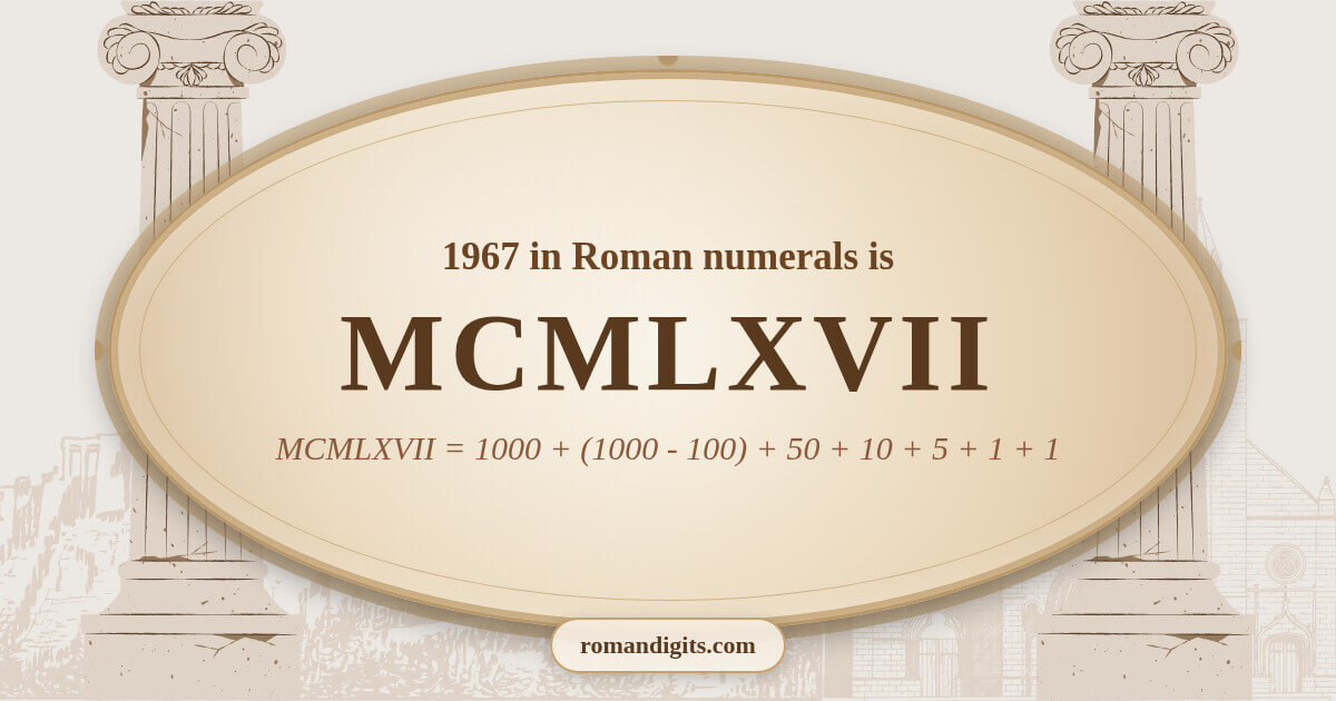 1967 in Roman notation - MCMLXVII