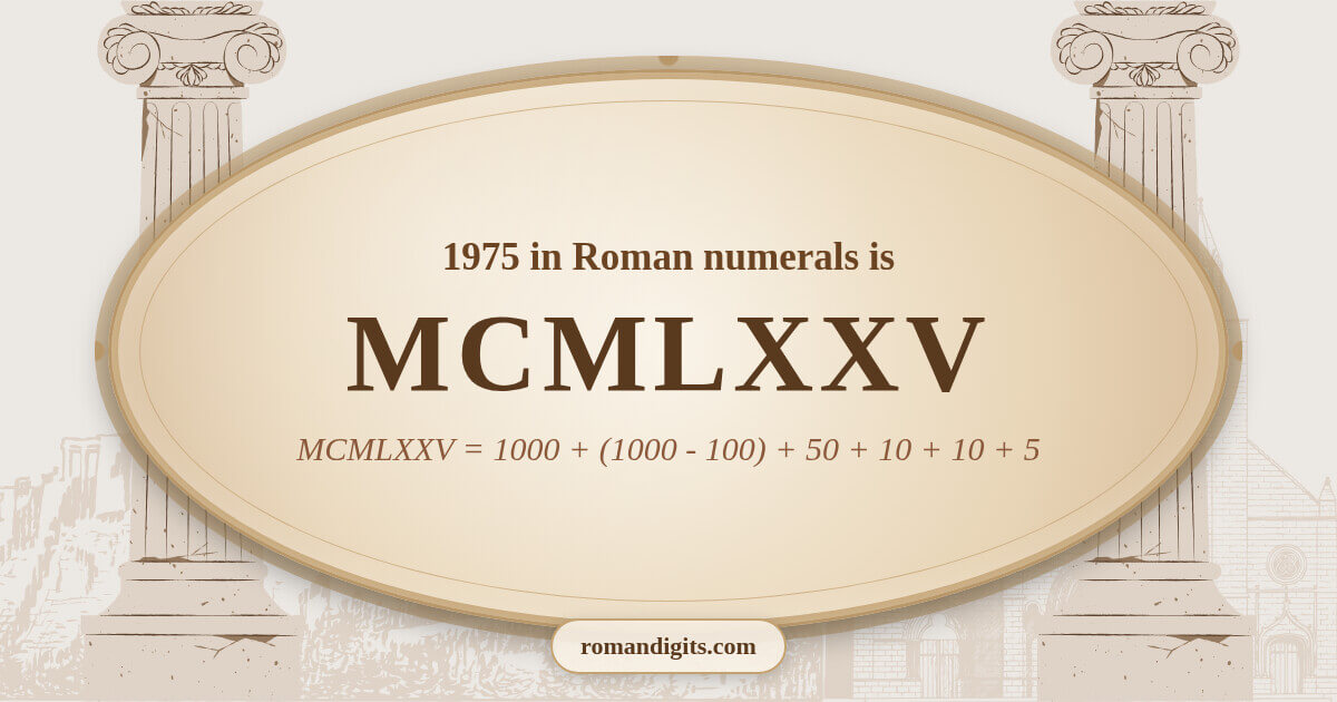 1975 in Roman notation - MCMLXXV