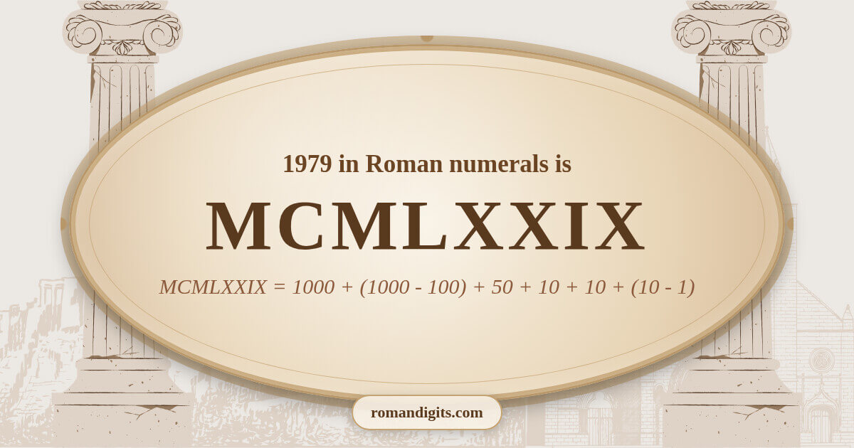 1979 in Roman notation - MCMLXXIX
