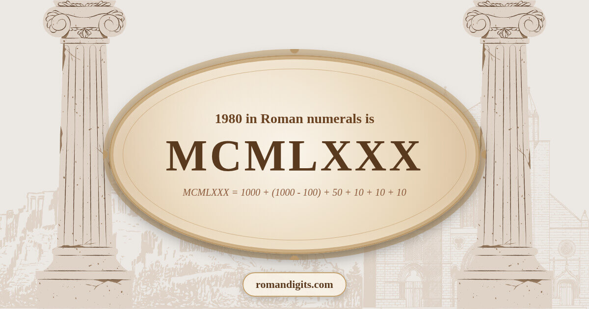 1980 in Roman notation - MCMLXXX
