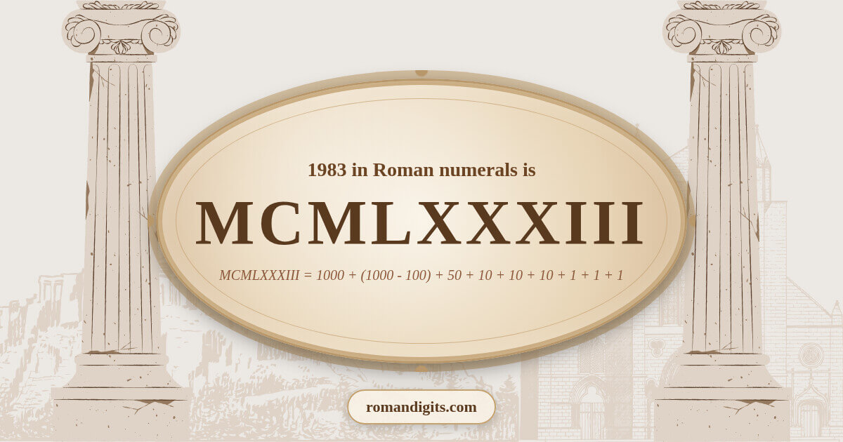 1983 in Roman notation - MCMLXXXIII