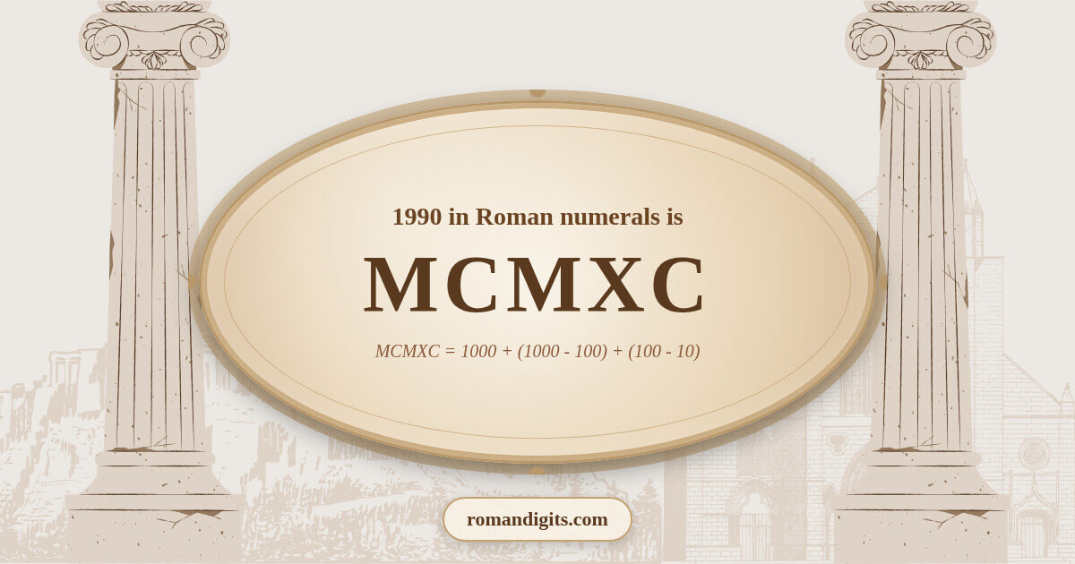 1990 in Roman notation - MCMXC