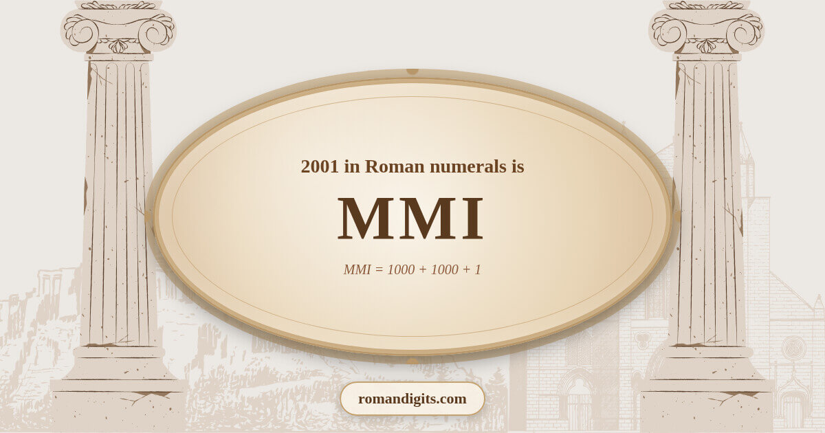 2001 in Roman notation - MMI