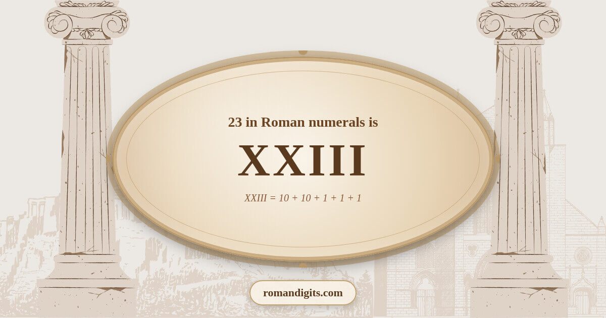 23 in Roman notation - XXIII