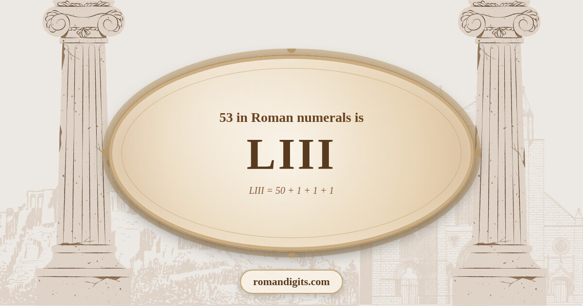 53 in Roman notation - LIII