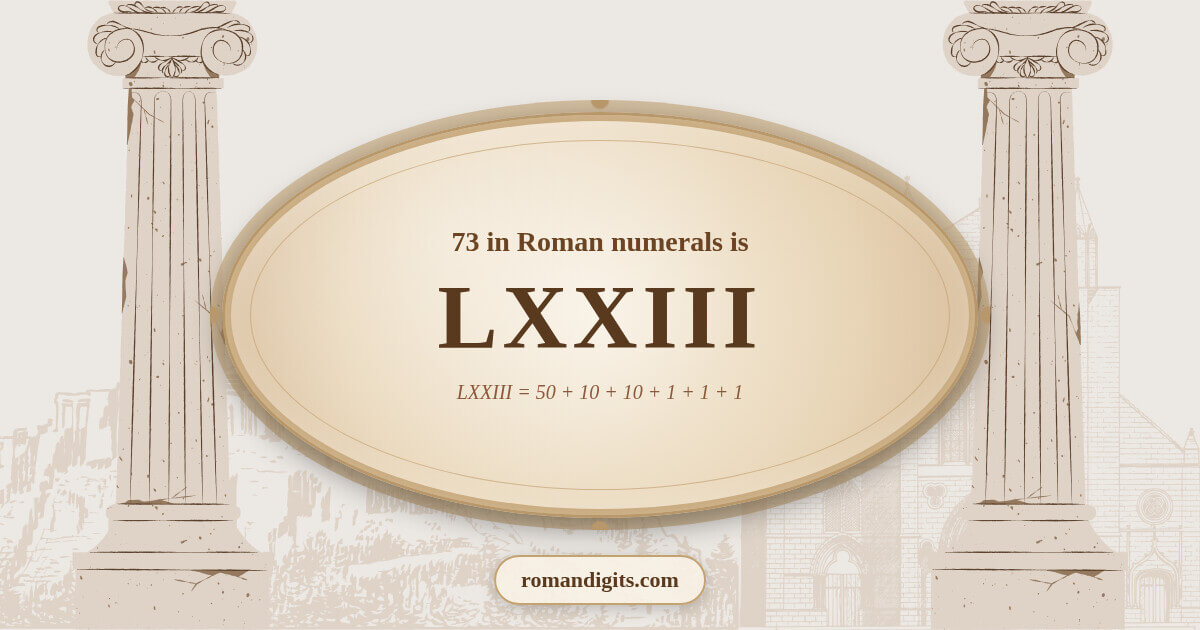 73 in Roman notation - LXXIII